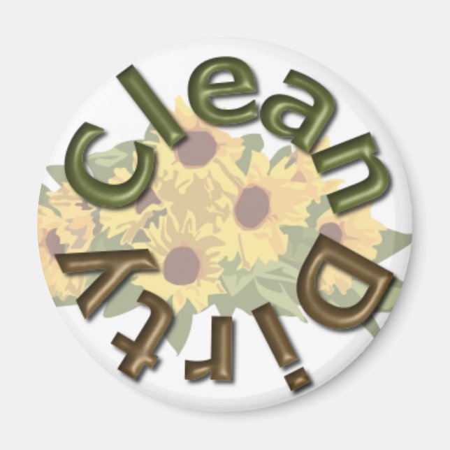 Aimant KRW Clean and Dirty 3 pouces Sunflower Cuisine Mag (Devant)