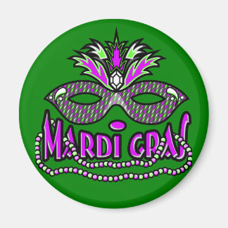 Aimant KRW Mardi Gras Masque et perles