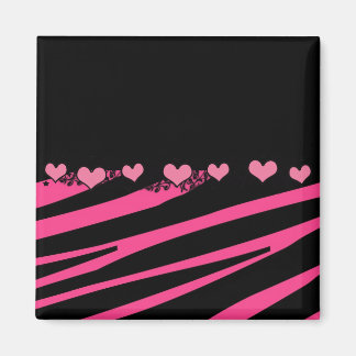 Aimant KRW rose et noir Zebra Diva Hearnet