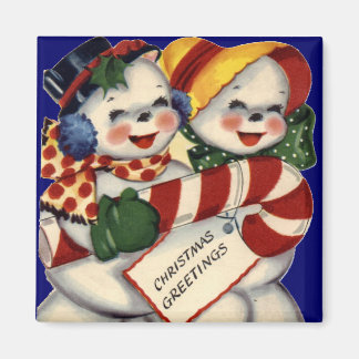 Aimant KRW Vintage Snowcouple Magnat de Noël