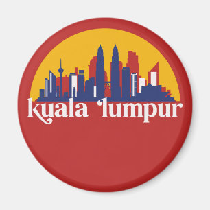 Aimant Kuala Lumpur Malaisie Rétro City Skyline Ville