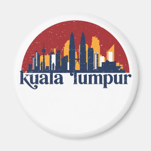 Aimant Kuala Lumpur Malaisie Rétro City Skyline Ville