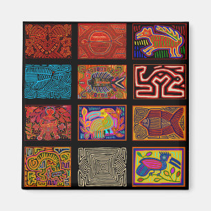 Aimant Kuna Indian Mola Collage