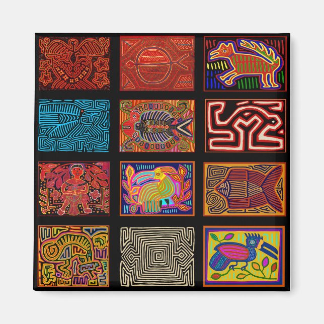 Aimant Kuna Indian Mola Collage (Devant)
