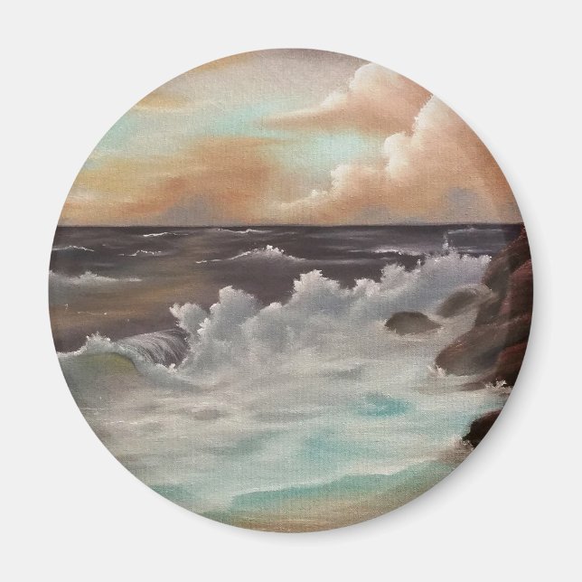 Aimant Kunstmalerei "Meeresrauschen" Bob Ross (Devant)