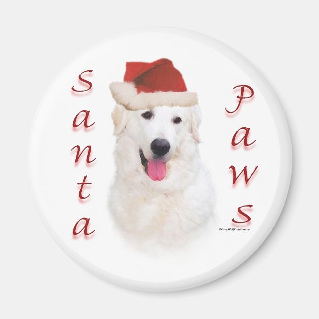 Aimant Kuvasz Père Noël Paws (Devant)