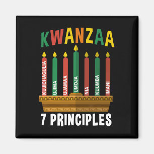 Aimant Kwanzaa 7 Principes Bougies Kinara Pan Africains P