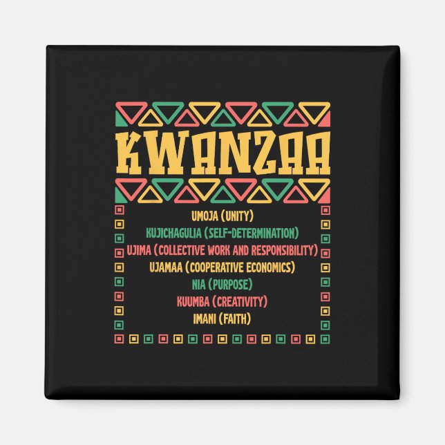Aimant Kwanzaa Sept Principes Umoja Faith Graphisme (Devant)