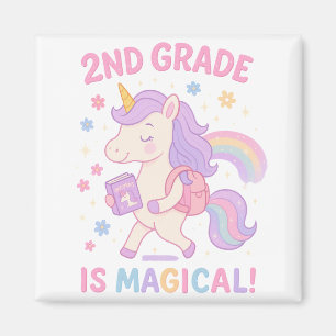 Aimant La 2ème année est Magique Unicorne Retour à l'écol