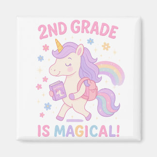 Aimant La 2ème année est Magique Unicorne Retour à l'écol