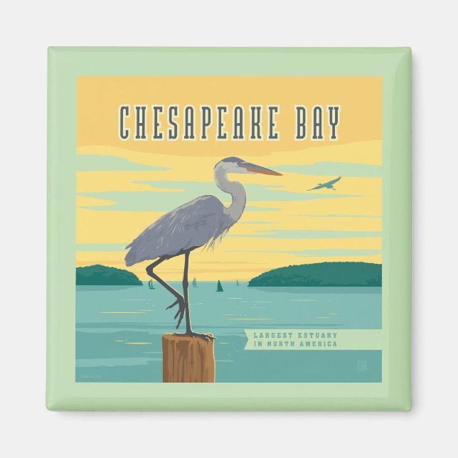 Aimant La Baie De Chesapeake Le Plus Grand Estuaire D'Amé (Devant)