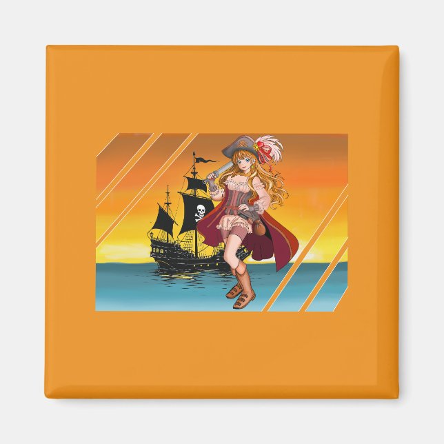 Aimant La belle corsaire en couleurs. (Devant)