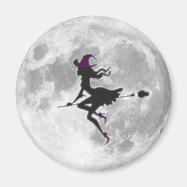 Aimant La belle sorcière devant la lune (Devant)