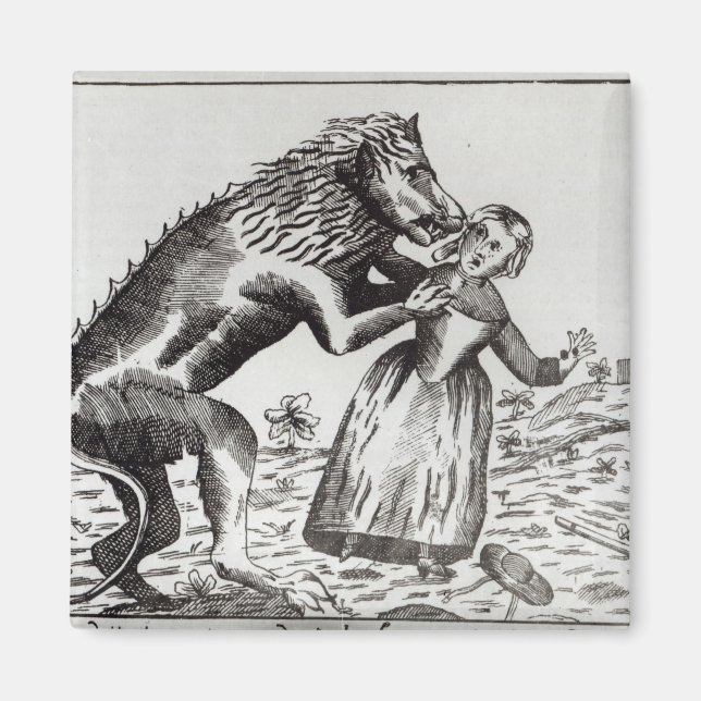 Aimant La bête de Gevaudan attaquant une jeune fille (Devant)