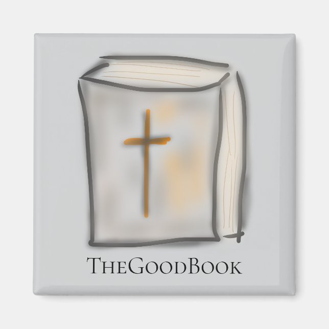 Aimant La Bible chrétienne TheGoodBook avec Croix  (Devant)