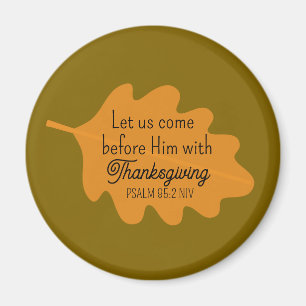 Aimant La Bible de Thanksgiving Verse Orange Leaf Autumum