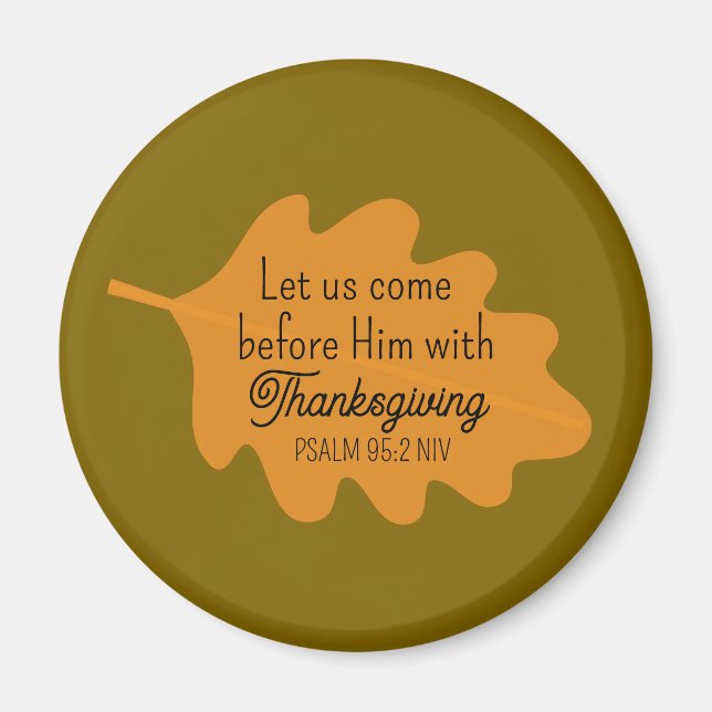 Aimant La Bible de Thanksgiving Verse Orange Leaf Autumum (Devant)
