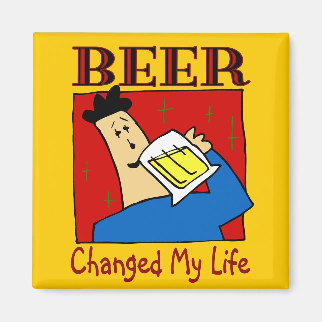 Aimant La bière a changé ma vie (Devant)