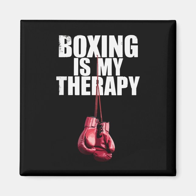 Aimant La boxe est ma thérapie Citation Boxe Kickboxing B (Devant)