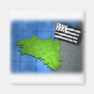 Aimant La Bretagne avec son propre drapeau