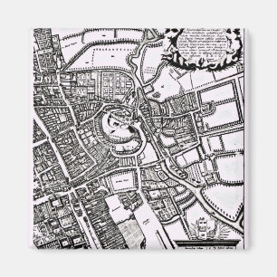 Aimant La carte de Loggan d'Oxford, feuille occidentale