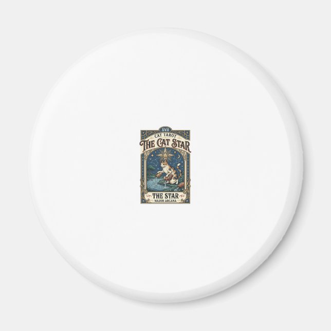 Aimant La carte de tarot de chat Star Cat Majeure Arcanum (Devant)