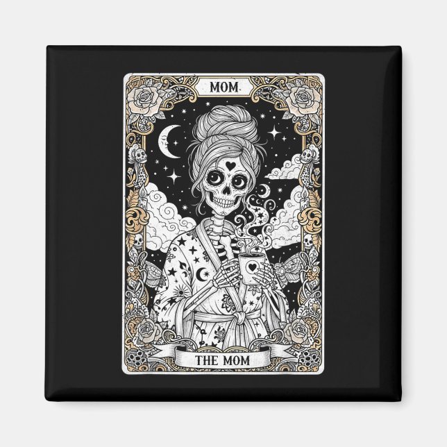 Aimant La carte de tarot de la mère squelette gothique vi (Devant)