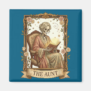 Aimant La carte de tarot de la tante Femmes squelette Tan