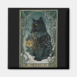 Aimant La carte de tarot de Noël du chat de Yule 