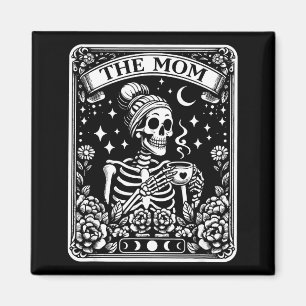 Aimant La carte de tarot drôle de la mère squelette femme