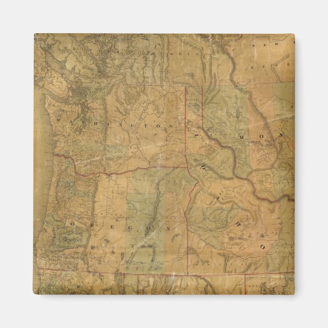 Aimant La carte des États du Pacifique de Bancroft (Devant)