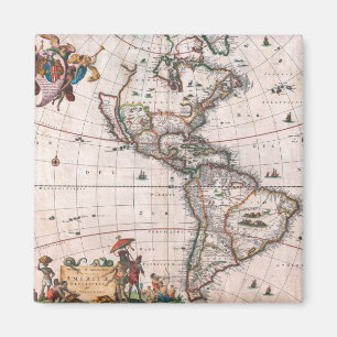 Aimant La carte Visscher du Nouveau Monde