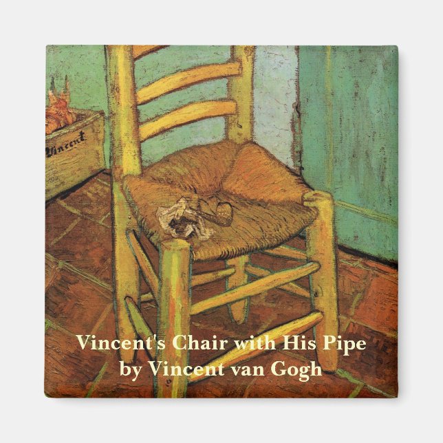 Aimant La chaise de Vincent avec sa pipe par Vincent van  (Devant)