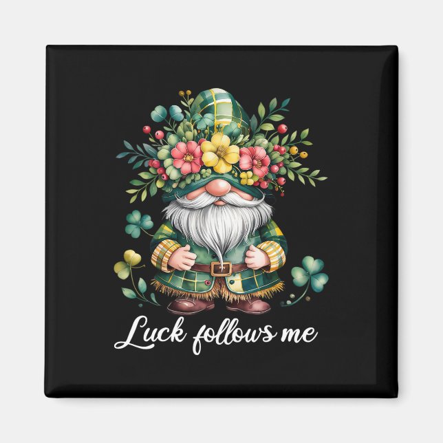 Aimant La chance me suit Saint-Patrick jour vert Fête cha (Devant)