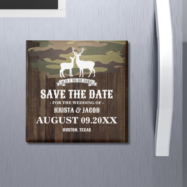 Aimant La chasse est terminée Mariage western faire-part  (The Hunt Is Over Western Wedding Save The Date Magnet)