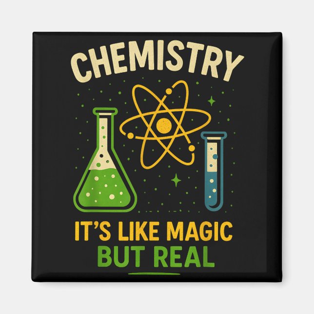Aimant La chimie c'est comme la magie Prof de science drô (Devant)