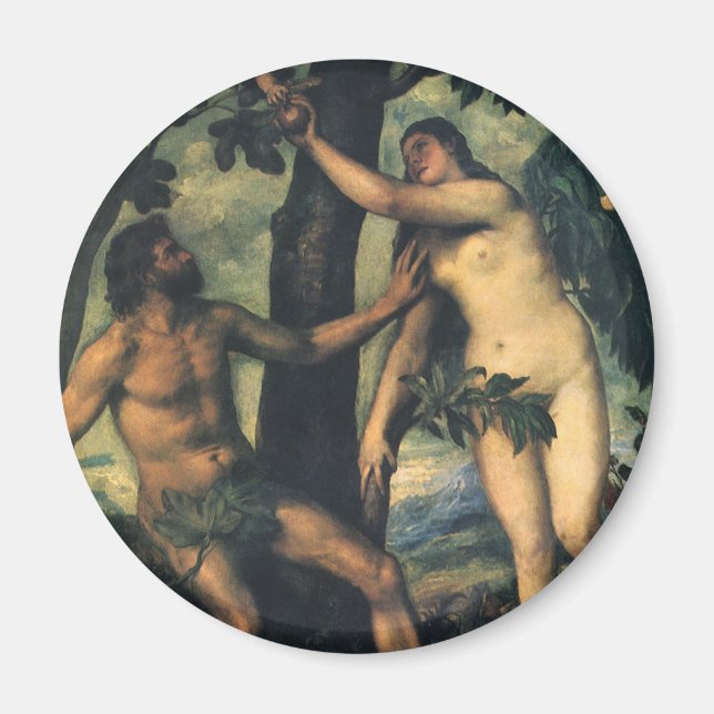 Aimant La chute de l'homme; Adam et Eve par Titian (Devant)