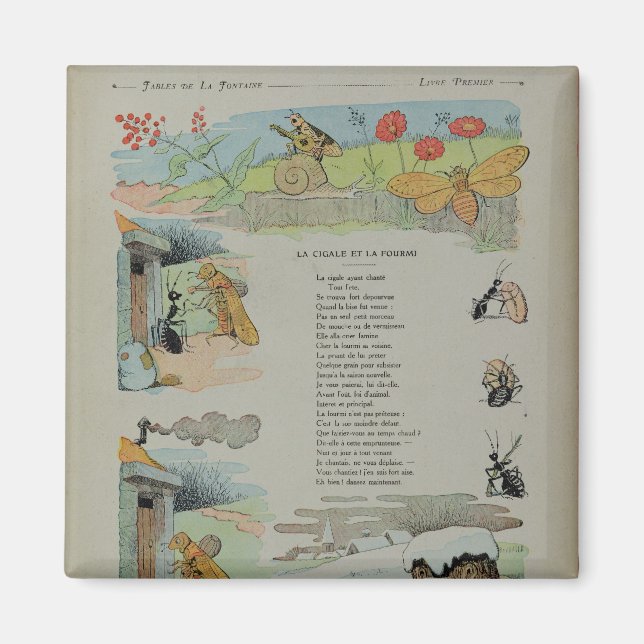 Aimant La Cicada et la fourmi des fables (Devant)