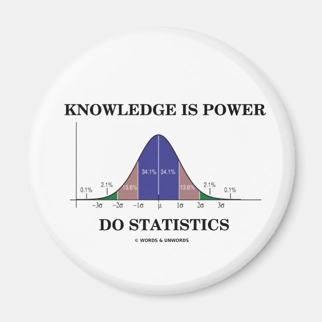 Aimant La connaissance est Power Do Statistiques (Humour  (Devant)