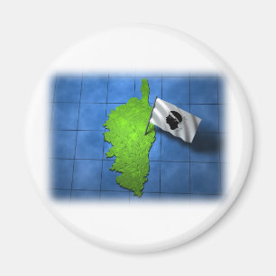 Aimant La Corse avec son propre drapeau