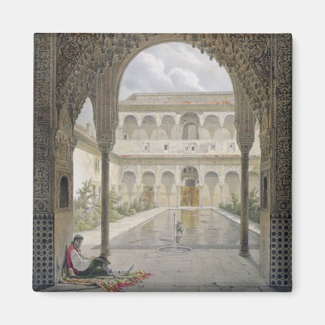Aimant La Cour de l'Alberca dans l'Alhambra, Grenade, (Devant)
