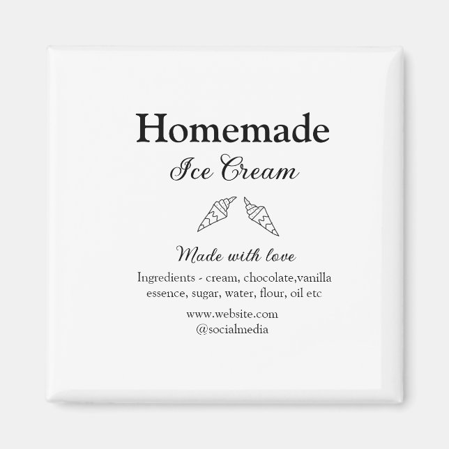 Aimant La crème glacée maison ajouter les ingrédients fab (Devant)