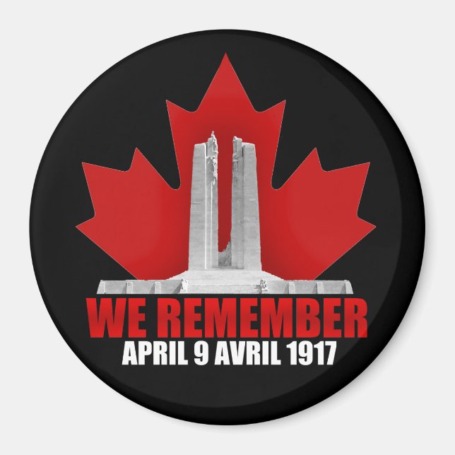 Aimant La crête de Vimy dont nous nous souvenons (Devant)