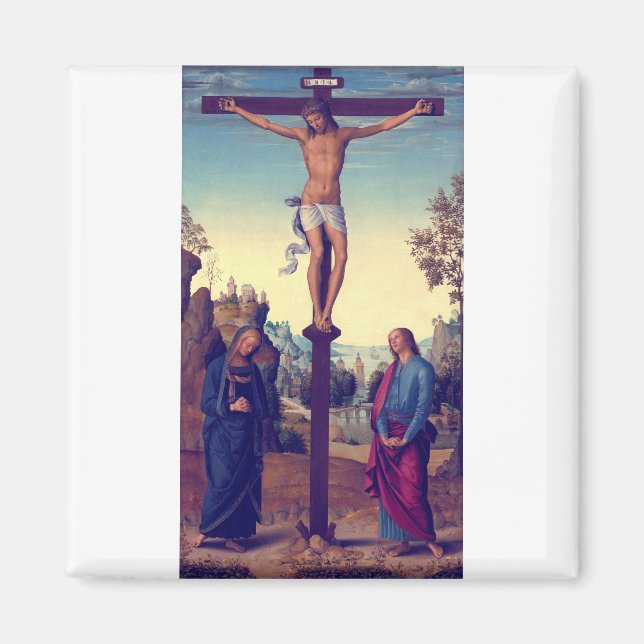 Aimant La Crucifixion avec la Vierge par Pietro Perugino (Devant)