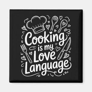 Aimant La cuisine est mon langage de l'amour, chef culina