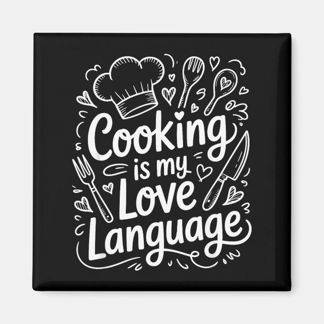 Aimant La cuisine est mon langage de l'amour, chef culina (Devant)