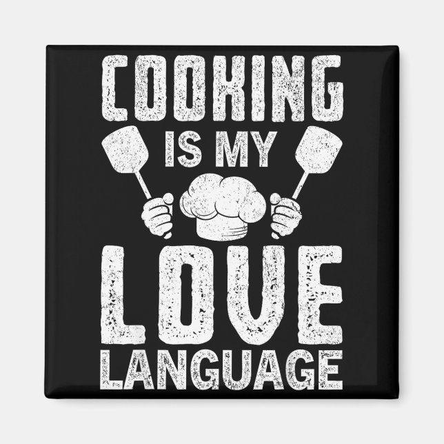 Aimant La cuisine est mon langage de l'amour Citation drô (Devant)