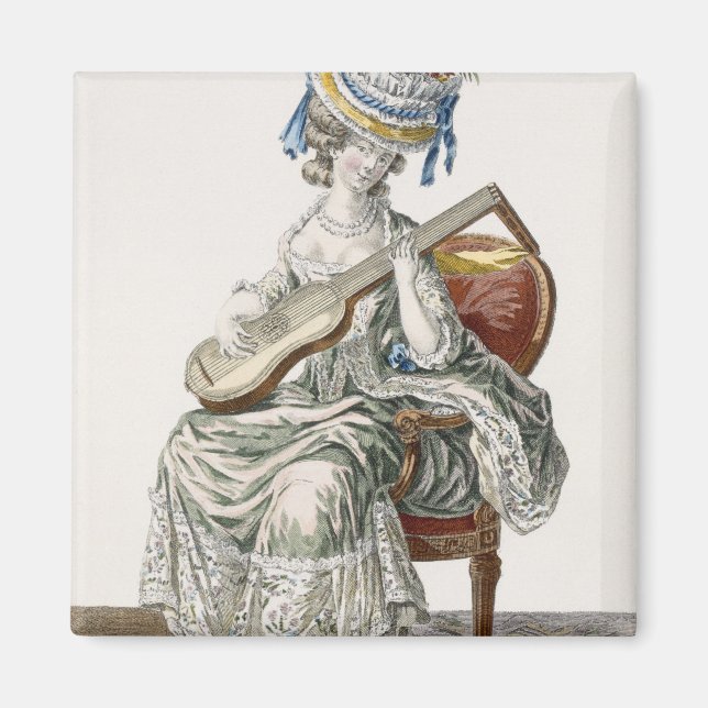 Aimant La dame dans une robe Taffeta prise Trim avec la d (Devant)