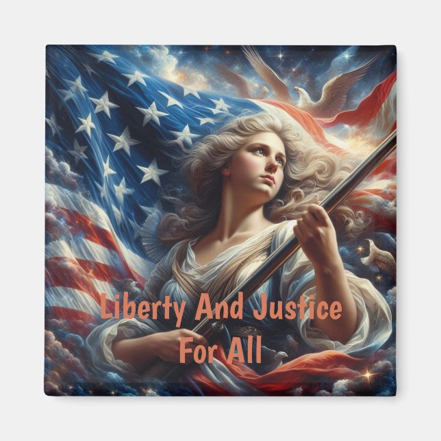 Aimant La Dame De La Liberté - L'Art Patriotique (Devant)