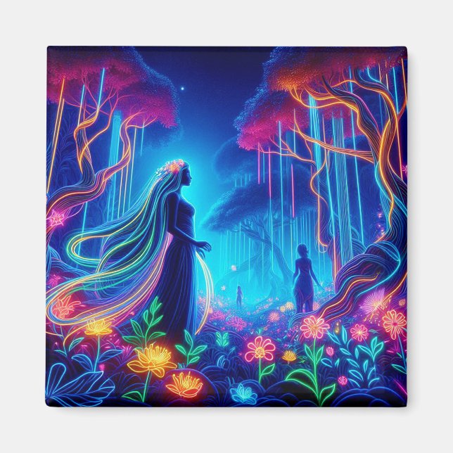 Aimant La déesse Neon Forêt de Lumière Imaginaire conte d (Devant)